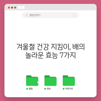 배의 달콤한 효능 | 7가지 건강 비밀