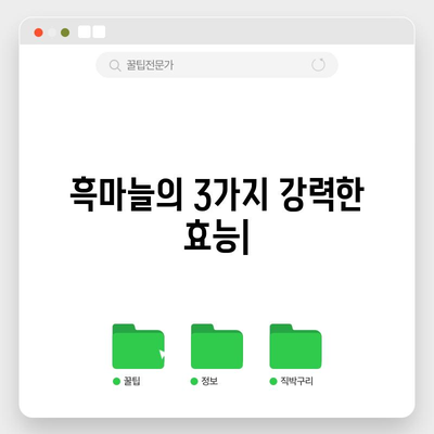 흑마늘의 3가지 강력한 효능