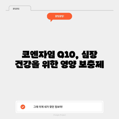 코엔자임 Q10, 건강한 심혈관계를 위한 비결