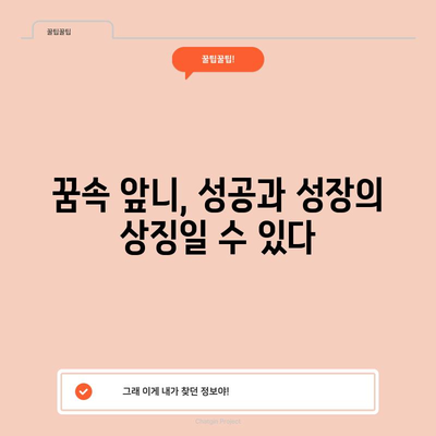 앞니 빠지는 꿈해몽 | 웃음을 잃을 수도, 성공의 기회일 수도