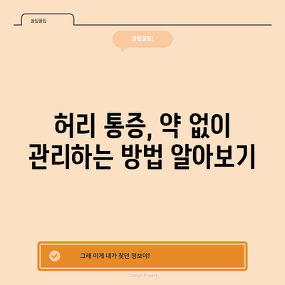허리 통증 | 응급 상황 파악과 자가 치료 팁