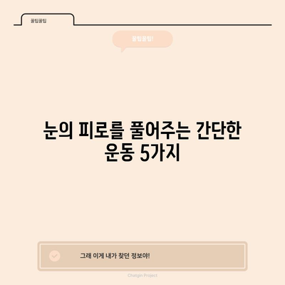 눈건강을 위한 운동법 가이드