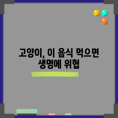 위험한 고양이 음식 | 중독성과 건강 상의 문제