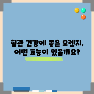 오렌지로 혈관 건강 보호 | 7가지 주요 효능