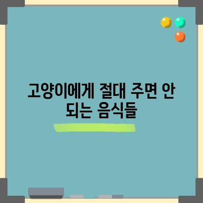 위험한 고양이 음식 | 중독성과 건강 상의 문제