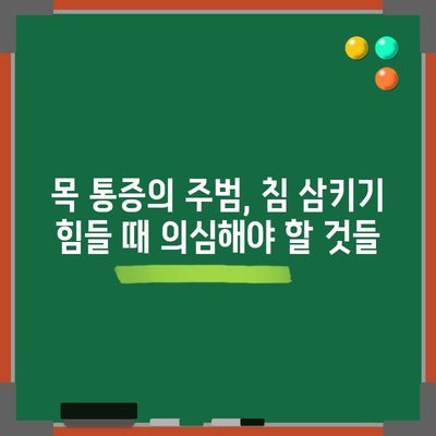 침삼킬 때 목통증 원인 5가지, 불쾌한 증상의 이유