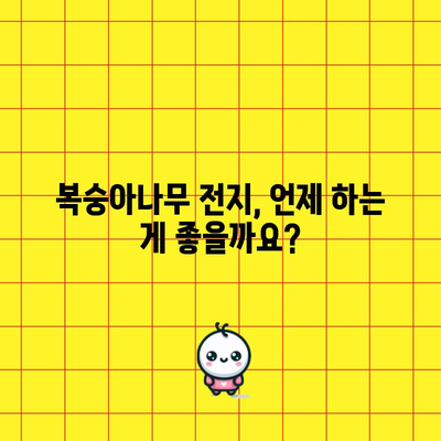 복숭아나무 전지방법 | 여름철 풍부한 수확을 위한 시기와 방법