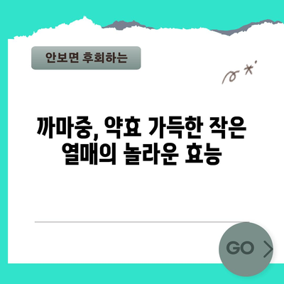 까마중의 5가지 효능과 맛있는 먹는 법