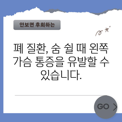 숨을 쉴 때 왼쪽 가슴 통증 | 원인과 대응책