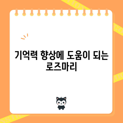 로즈마리 | 향긋한 허브의 5가지 건강 효과