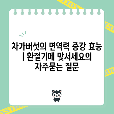 차가버섯의 면역력 증강 효능 | 환절기에 맞서세요