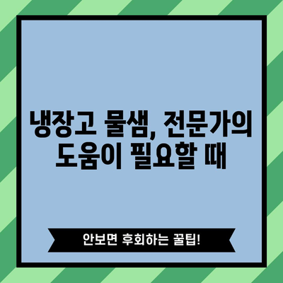 냉장고 물 새는 현상 | 원인과 실용적인 대처법