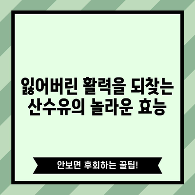 산수유 효능 탐구 | 건강상의 이점과 섭취 권장 사항