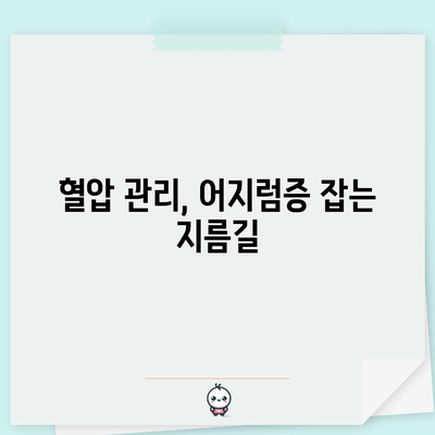 고혈압 | 어지럼증의 원인 및 예방 효과적인 방법