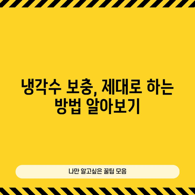 자동차 냉각수 보충 가이드 | 문제 없는 운행을 위한 핵심