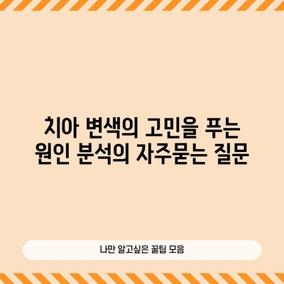 치아 변색의 고민을 푸는 원인 분석