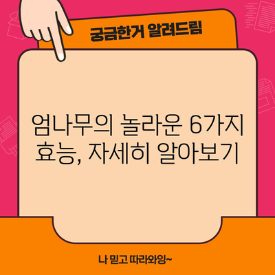 엄나무, 신경통과 관절염을 완화하는 6가지 효능