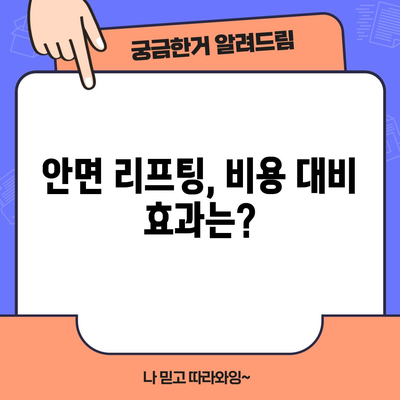 안면 리프팅 비용 분석 | 예산 맞춤한 옵션