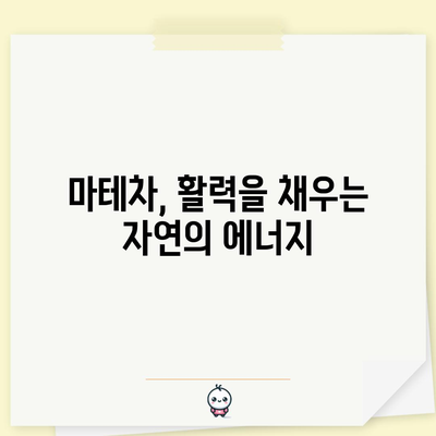 마테차의 활력 | 건강과 활력 증진