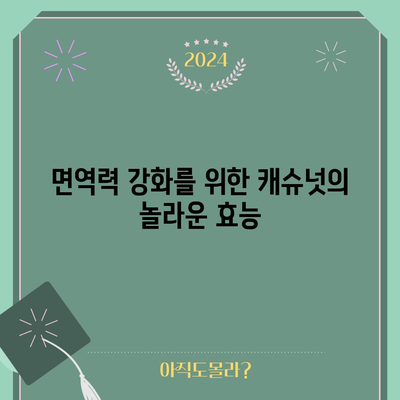 견과류의 별 | 캐슈넛의 다양한 건강상 이점
