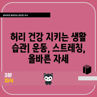 허리통의 원인과 자가 관리법 | 안정감과 통증 해소