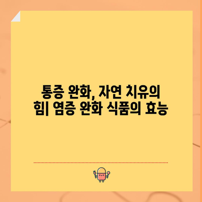 염증을 완화하는 13가지 식품 | 통증 완화부터 질병 예방까지
