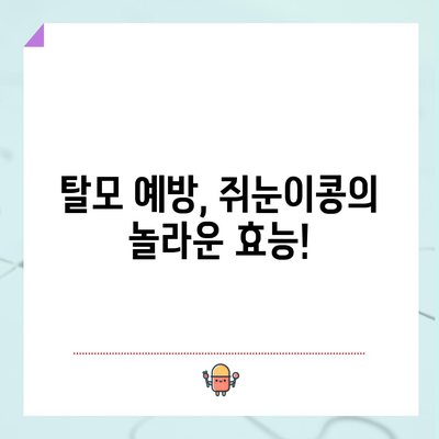 탈모 예방에 좋은 쥐눈이콩의 놀라운 효능과 맛있는 레시피