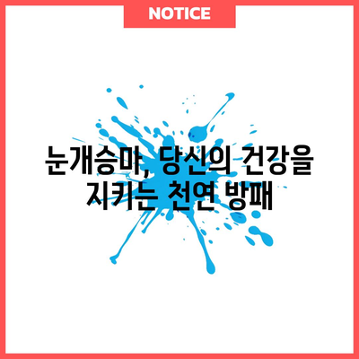눈개승마의 강력한 효능 | 성인병 예방의 천연 방어선