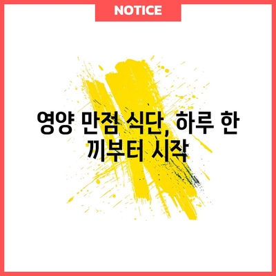 건강 식단 가이드 | 영양이 풍부하고 맛있는 식사를 위한 팁