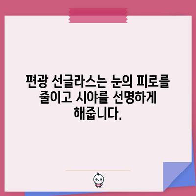 편광 선글라스와 일반 선글라스 | 차이점 비교 안내