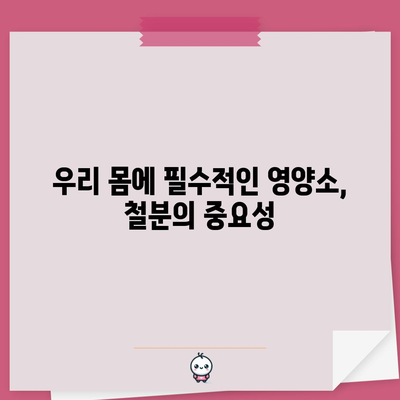 철분이 풍부한 식품 | 건강한 섭취량과 출처