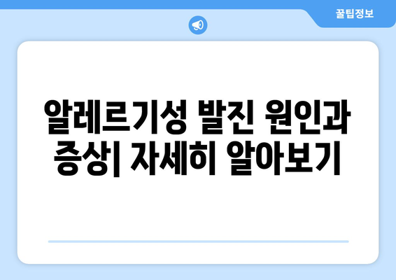 알레르기성 발진 원인과 증상