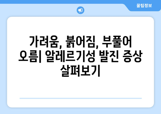 알레르기성 발진 원인과 증상