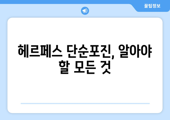 헤르페스 단순포진에 관한 모든 것