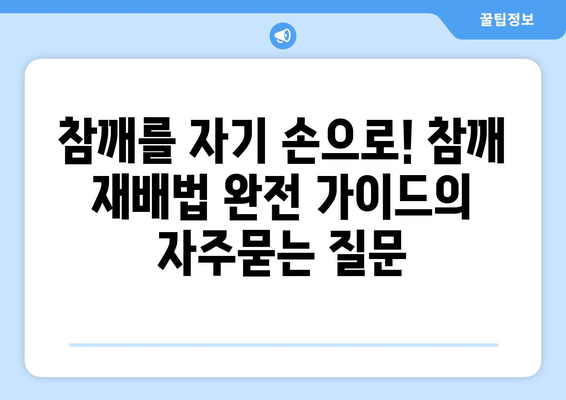 참깨를 자기 손으로! 참깨 재배법 완전 가이드