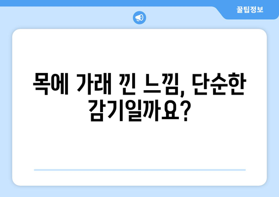 목에 가래 낀 느낌의 다양한 원인 알아보기