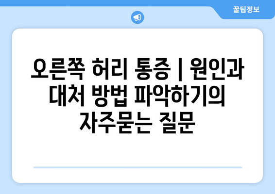 오른쪽 허리 통증 | 원인과 대처 방법 파악하기