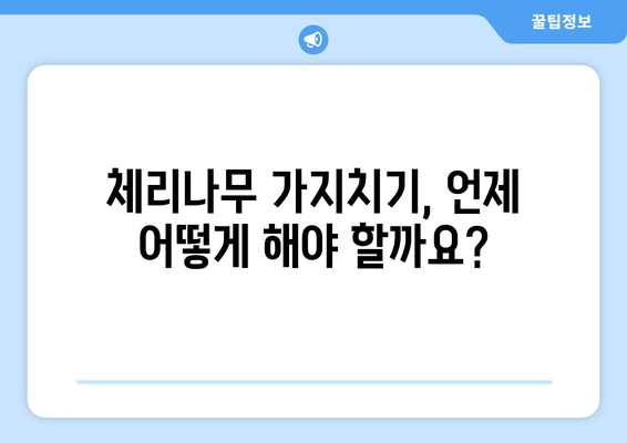 체리나무 가지치기 | 최고의 수확을 위한 필수 가이드