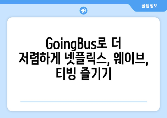 무료 꿀팁 | 유튜브 프리미엄 대신 GoingBus로 OTT 할인 누리기