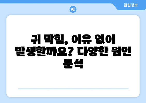 한쪽 귀가 막힌 증상과 원인