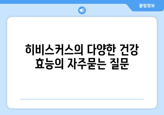 히비스커스의 다양한 건강 효능