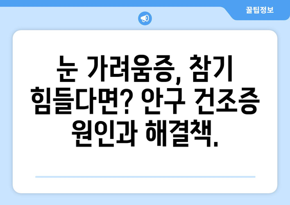 가려움증과 발적 | 안구건조증의 증상과 대처법