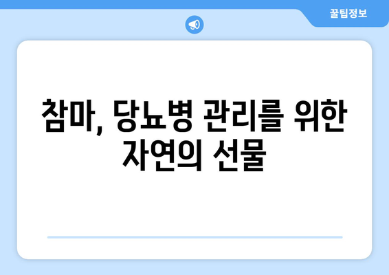 당뇨병 관리에 도움이 되는 참마의 8가지 효능