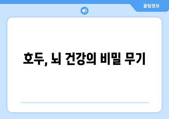 건강한 마음과 몸을 위한 호두의 8가지 효능