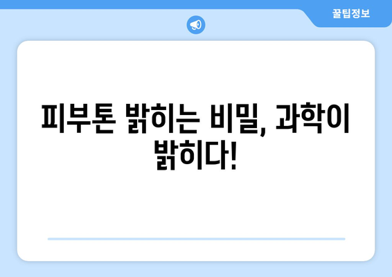 피부톤 밝게 하는 과학적 방법