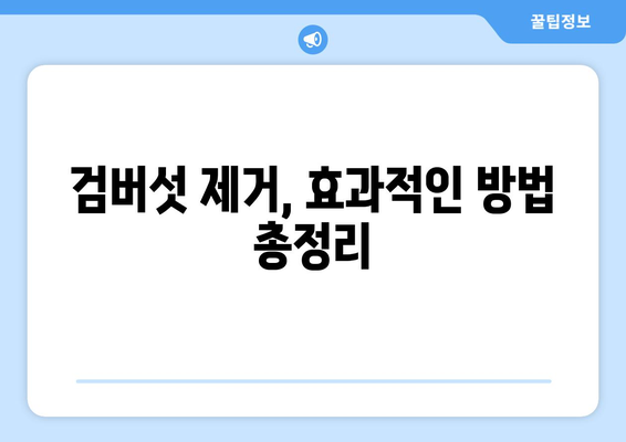 검버섯 해결 가이드 | 효과적인 방법