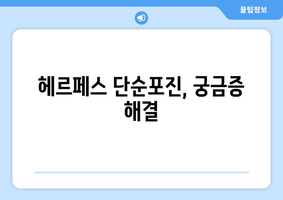 헤르페스 단순포진에 관한 모든 것