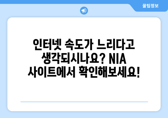 인터넷 속도 측정 바로가기 | NIA 사이트에서 즉시 확인