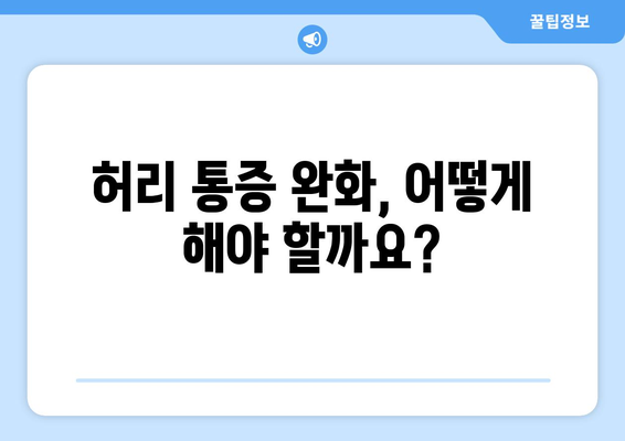 허리 통증의 원인과 증상 | 이해하고 대처하기