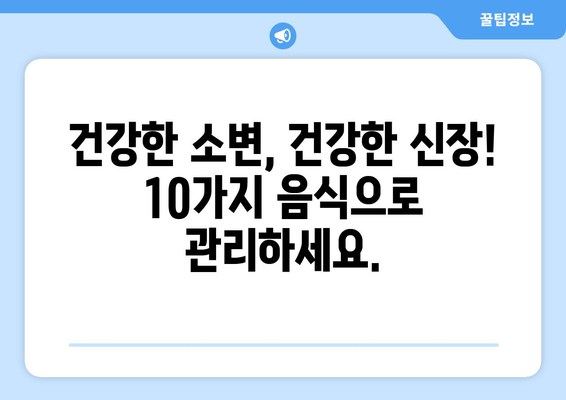 신장 건강에 도움이 되는 10가지 음식 | 이상한 소변을 개선할 때